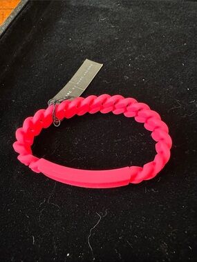 Marc Jacobs Hot Pink Silicone Chain Bracelet